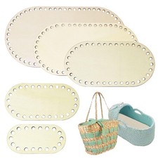 5 PCS Wooden Basket Bottom Oval Crochet Knitting Basket Wood Base Shaper for ...