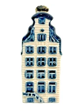 KLM Airlines Blue Delft Porcelain Amsterdam Canal House No. 14 *Empty*