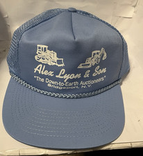 Alex Lyon & Sons Auctioneers Light Blue Mesh Back Snapback Hat Cap Adjustable