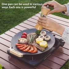BISINNA 30CM Outdoor BBQ Grill Pan Non Stick Stovetop Baking Tray Korean