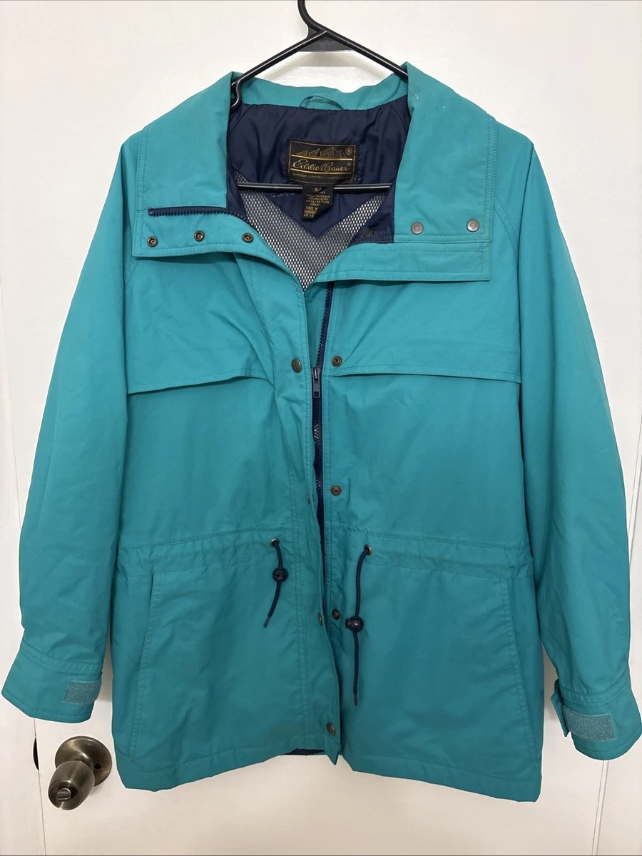 Veste Coupe-vent Eddie Bauer Vintage 90s – Bleue, Capuche, Intégrale, Taille S Pour Femme