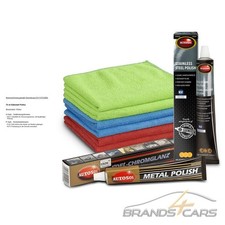 AUTOSOL® 75 ml EDELSTAHL+75 ml EDEL CHROMGLANZ POLITUR+6x MICROFASERTUCH