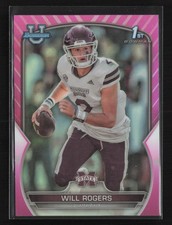 2022 Bowman University Chrome #46 Will Rogers Pink Refractor Mississippi State