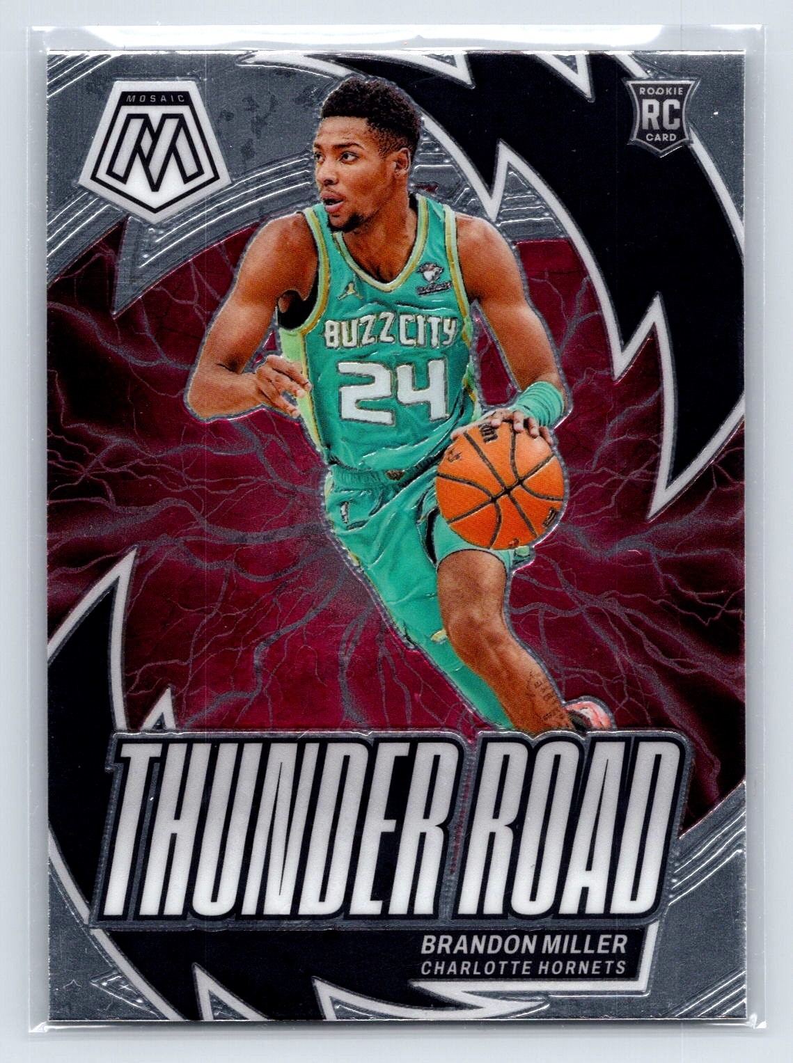 2023-24 Panini Mosaic #19 Brandon Miller Thunder Road Charlotte Hornets RC