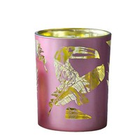 INNA-Glas Teelichthalter Sainabou, Rosa-Matt-Gold-GläNzend, 10Cm, Ø8Cm