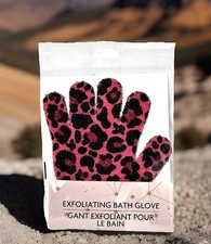 EXFOLIATING BATH GLOVE HOT PINK CHEETAH BRAND NEW SEALED PACKAGE REALLY NICE