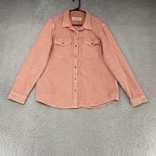 Camisa Manta Outerknown Para Mujer M/L Coral Algodón Sarga Cazadora Abotonada