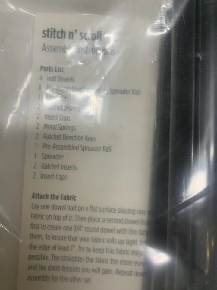 F.A. Edmunds Stitch n' Scroll Needlework Frame 9" x 18" Split Dowel Ratchet - Image 4 of 4