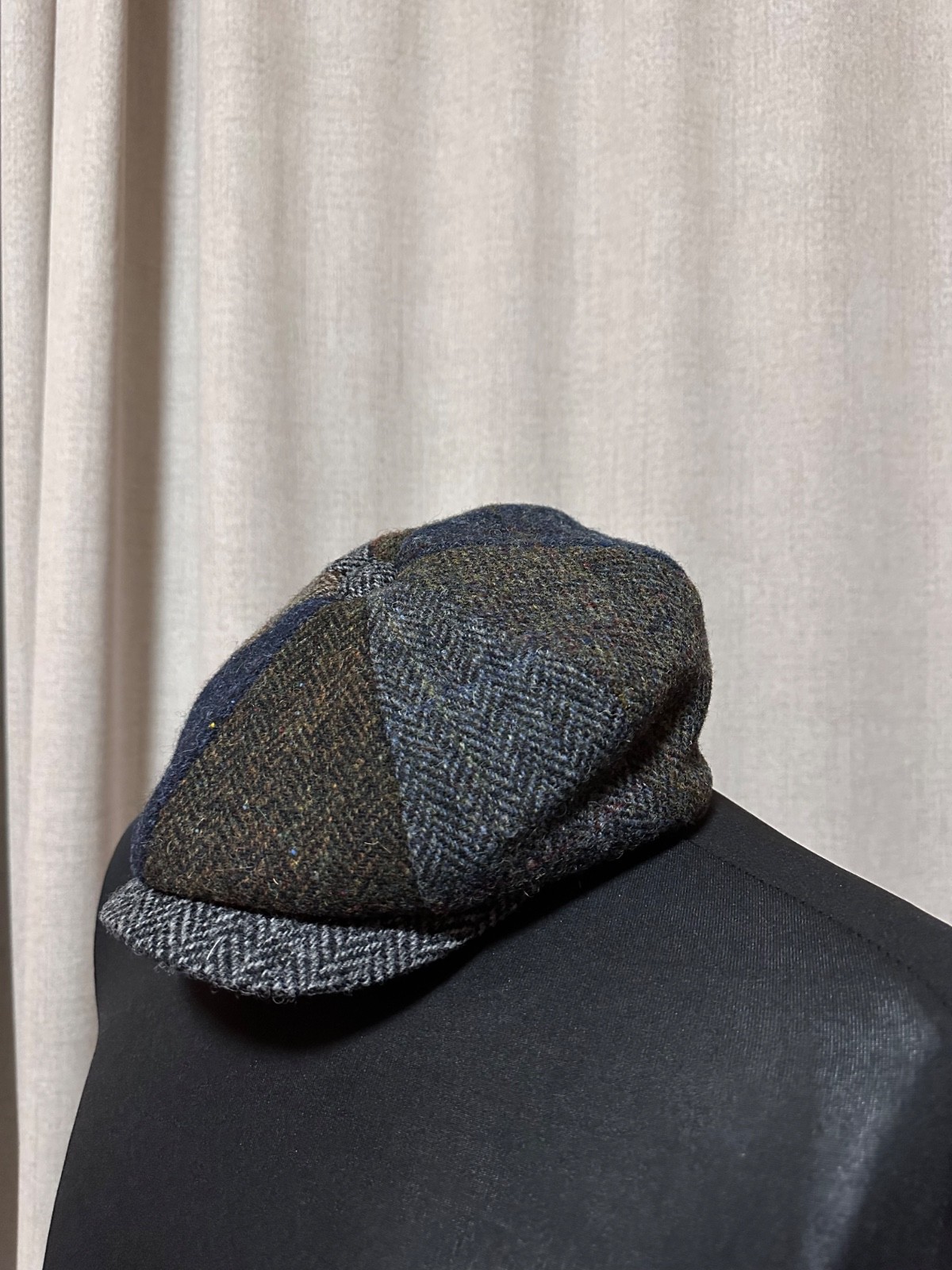 Harris Tweed Patchwork Baker Boy Cap Wool - image 1