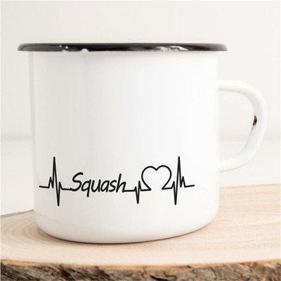 Emaille Tasse Squash Vintage Geschenkidee Souvenir Präsent Wichtelgeschenk Mitbr