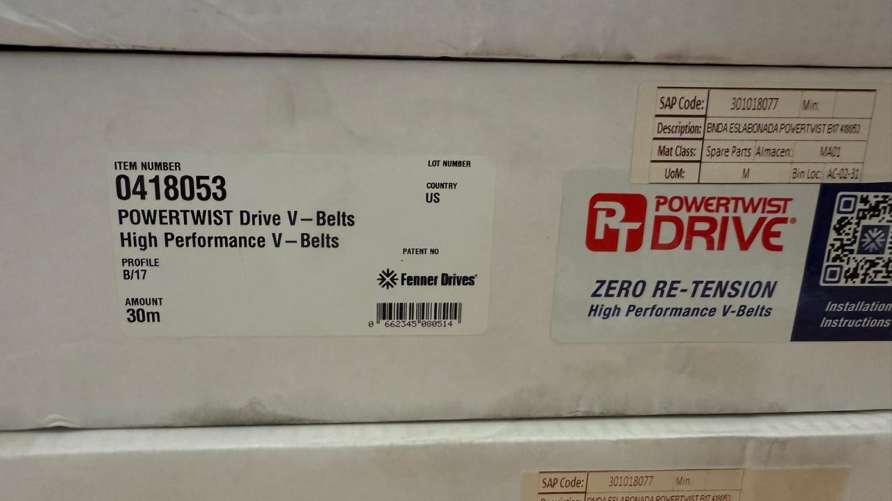 PowerTwist Drive V-Belt 30M 0418053 High Performance B/17 Profile Industrial USA