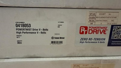 PowerTwist Drive V-Belt 30M 0418053 High Performance B/17 Profile Industrial USA
