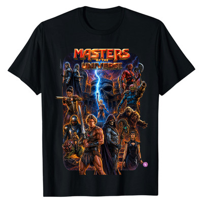 Masters Of The Universe T-Shirt He-Man and Skeletor Castle Grayskull Graphic Tee