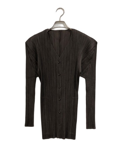 Pleats Please, PLEATS PLEASE Pleated Cardigan PP73-JD246 3 Brown