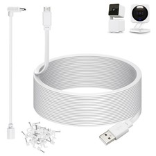 50ft Power Cable for Wyze Cam v4 Pan v3 OG v3 Pro Cameras White