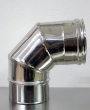 Stainless Steel AISI 304 Chimney Pipe Curved 90° -All Sizes-