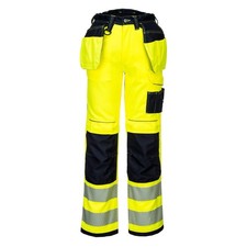 Portwest T501 Mens PW3 Hi Vis Work Trousers - Holster Pocket Workwear + Kneepads