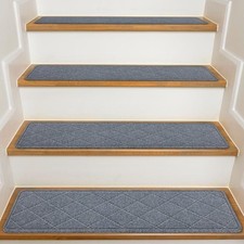 Stair Treads for Wooden Steps Indoor 8"X30"Non Slip Carpet with Reusable