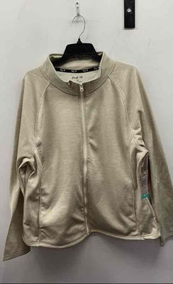 Emily B Women's Beige Full Zip Active Wear Jacket Mock Neck NWT Sz 3X