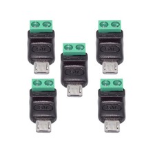 5pcs/set DIY OEM Type-C Male Plug Connector OTG Pinout to 2Pin Terminal Output