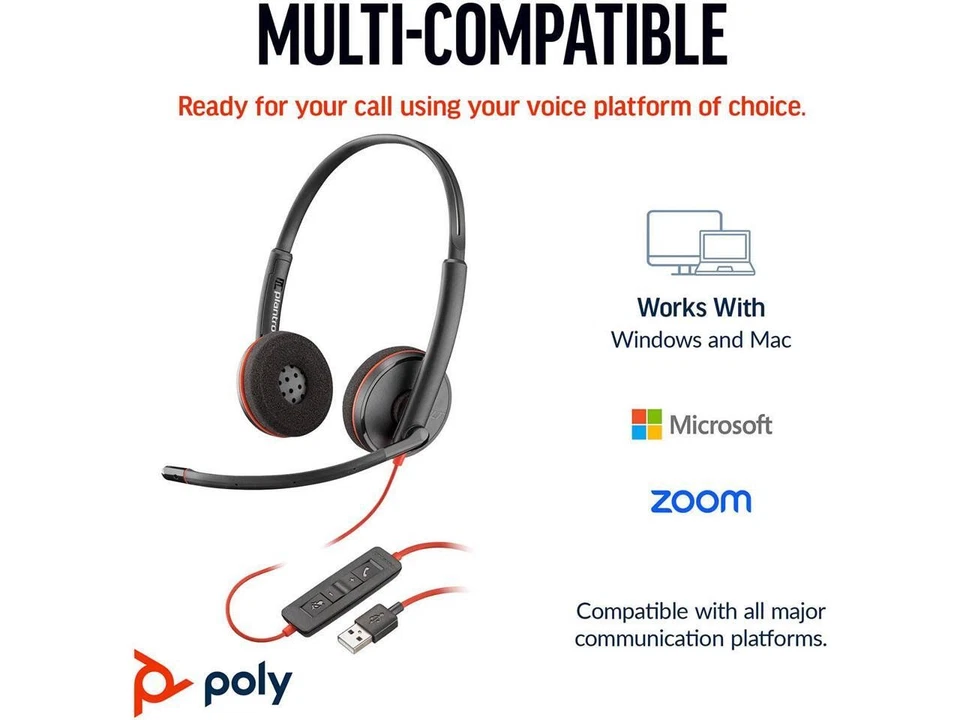 Poly Blackwire 3220 Stereo USB-C Headset + USB-C/A Adapter - Stereo - USB Type - Image 4 of 4
