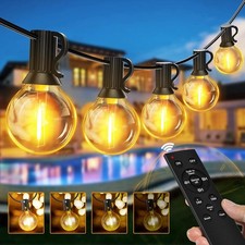 Ollny Festoon Lights Outdoor, 10m String Lights Mains Powered, 15+1 G40 Shatter