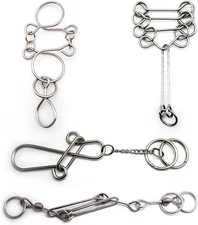 Set of 4 Advanced IQ Toys Brain Teasers Metal Puzzles Magic Trick Toy for Kid...