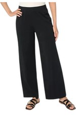 Denim Co. Women's Jersey Full Length Wide Leg Pant Black