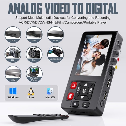 Video to Digital Converter 2.0, VHS to Digital Converter Recorder with Remote... - Picture 3 of 7