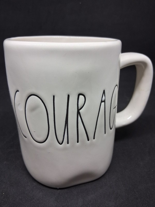 Rae Dunn "Courage" mug for coffee/tea with a shot of whiskey, Artisan Collection