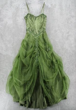 Cherlone Dress 6 Beaded Floral Fairy Princess V Waist Ethereal Whimsical Dainty