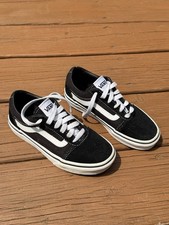 Vans Old Skool Kids Youth 13.5 Black White Suede Canvas Sneakers Shoes