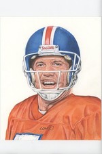 2007-13 Sportkings Series Paul Madden Original Art 1/1 John Elway Auto HOF 06mc
