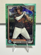 24 Bowman Chrome Prospects Sam Basallo #BCP-38 Aqua Shimmer Refractor /125 (RC)