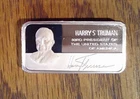 Franklin Mint Presidential Ingot Truman 1000 grains .925 Silver (2 oz)