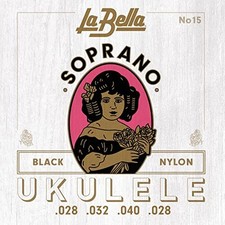 La Bella 15 Soprano Black Nylon Ukulele Guitar String 28-28 From Japan