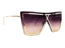 NY Sunglasses Brand Adult Unisex Gold w/ Gradient Lens Shield Style Frames