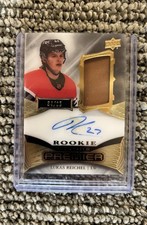 2022-23 Upper Deck Premier Lukas Reichel Rookie Auto Patch /65 #AR-LR Blackhawks