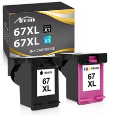 67XL Ink Cartridge for HP 67 Ink Deskjet 2700e 2755e 2800e 4155e Envy 6010 6458e
