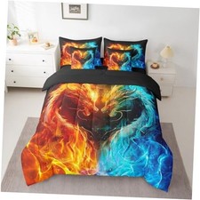  Dragon Bedding Set 7 Piece Fire and Ice Drag...