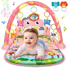 Baby Play Mat Tummy Time Mat Activity Center Newborn Infant Piano Play Gym Mat