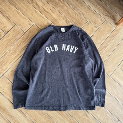 Old Navy Crewneck Longsleeve Vintage Oversize Streetwear Retro 90s Grau, L