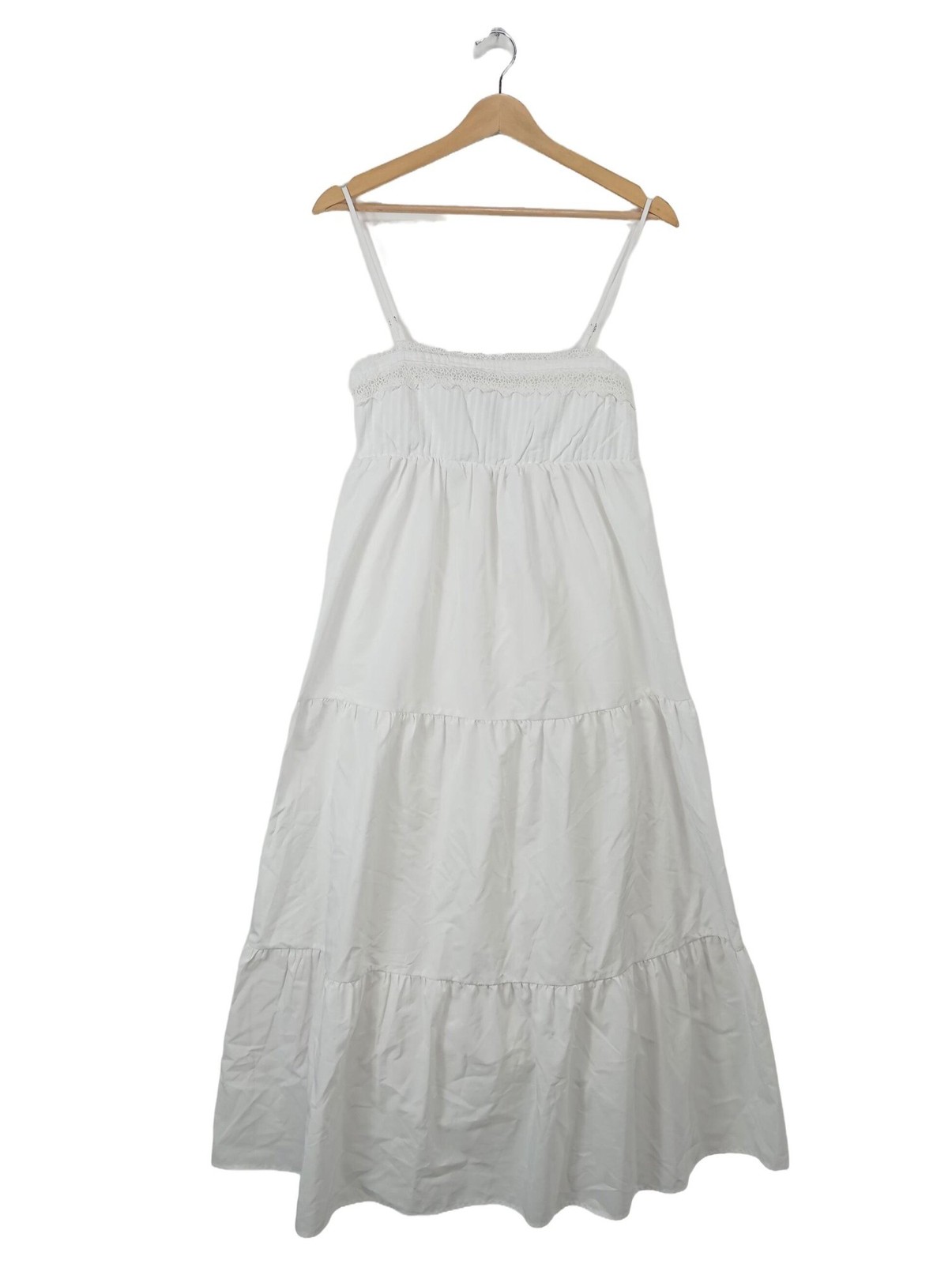 ZARA Trägerkleid Damen Kleid Gr. DE 38 weiß Casual-Look