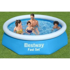Image of Bestway 8ft x 24inch Blue Round Fast Set Inflatable Above Ground Pool
