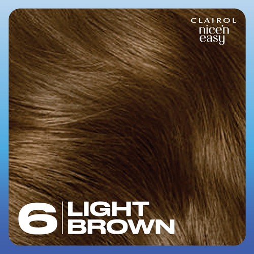 Clairol Nice'n Easy Crème Permanent Hair Dye, 6 Light Brown, 220g - Picture 4 of 8