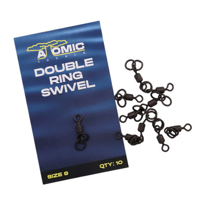 Atomic Tackle Double Ring Swivel Größe 8 Helicopter Rig Karpfenangeln Terminal