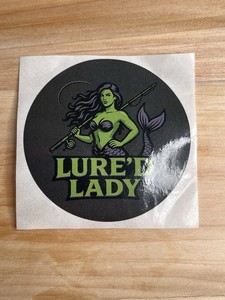Lure’d Lady Tackle Sticker - 2 by 2 Inches - Fishing Sticker