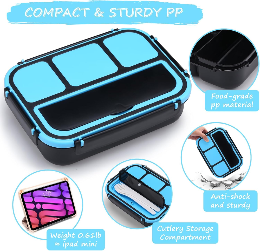 Bento Box for Kids Adults, School Toddler Lunch Box for Boys Girls, Lunch Box Co