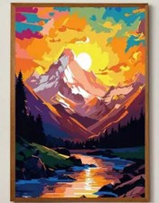 Paint By Number Art 16  X20  Beautiful Mountain Paradise