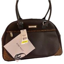 NWT NINE WEST Brown Leopard Print Tote Bag - Luxe Companion & Carry On Approved